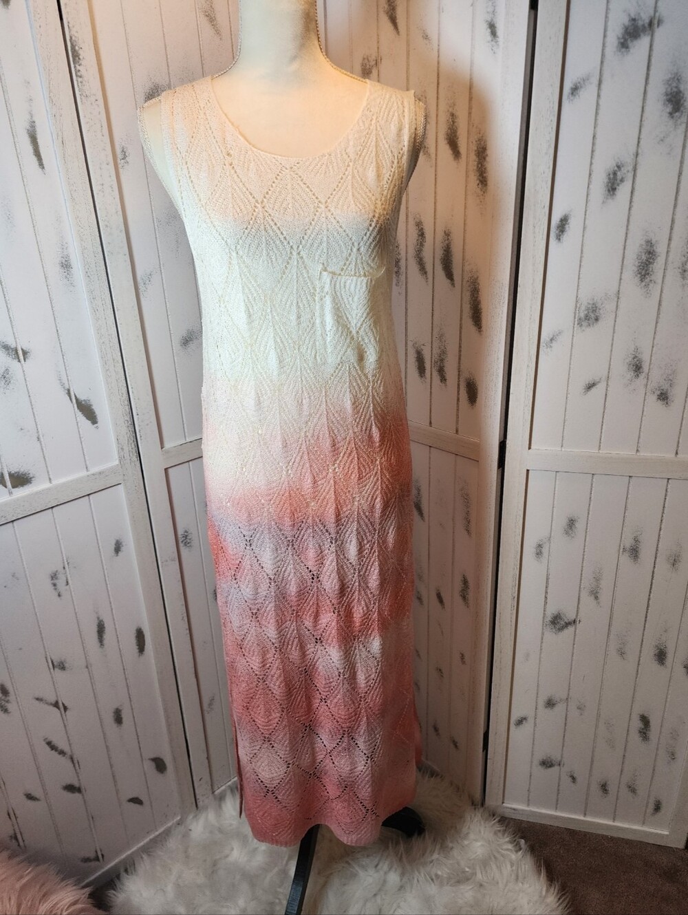 POL Sleeveless Knit Ombre Maxi Coverup Dress